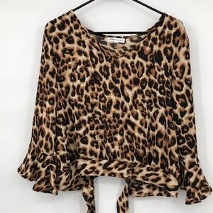 HONEY Peace Top Size L Leopard Print Animal Print